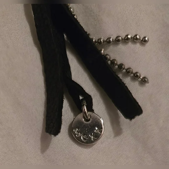 Mexx Vintage Leather & Metal Retro Choker/Bracelet; Black; 15"; Braided; Tassels - Picture 11 of 16